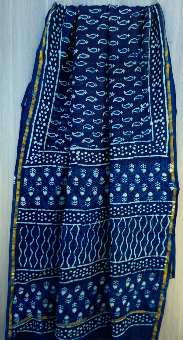 MAHATI Designer Chanderi Silk Saree - Blue