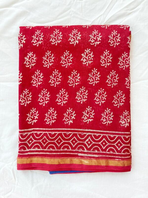 MAHATI Designer Chanderi Silk Saree - Red