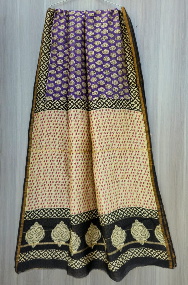 MAHATI Designer Chanderi Silk Saree - Violet