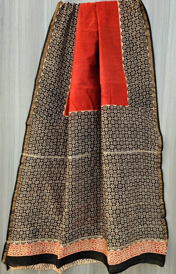 MAHATI Designer Chanderi Silk Saree - Red