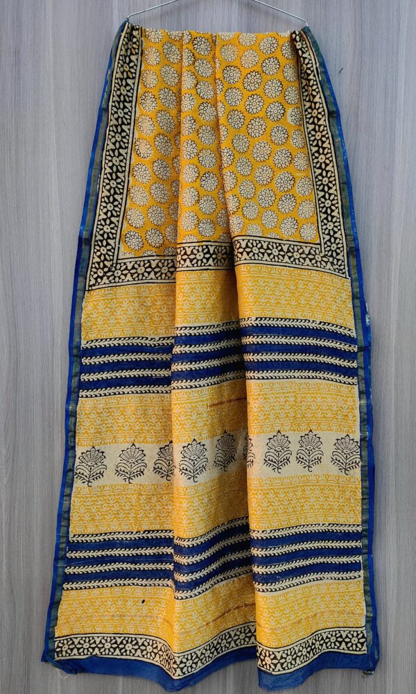 MAHATI Designer Chanderi Silk Saree - Yellow