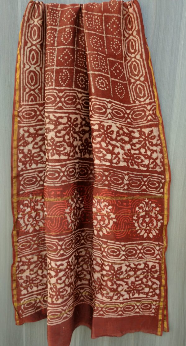 MAHATI Designer Chanderi Silk Saree - Red