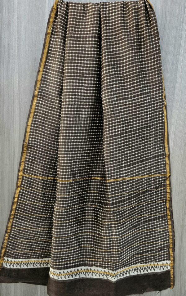 MAHATI Designer Chanderi Silk Saree - Brown