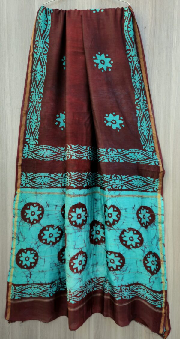 MAHATI Designer Chanderi Silk Saree - Brown