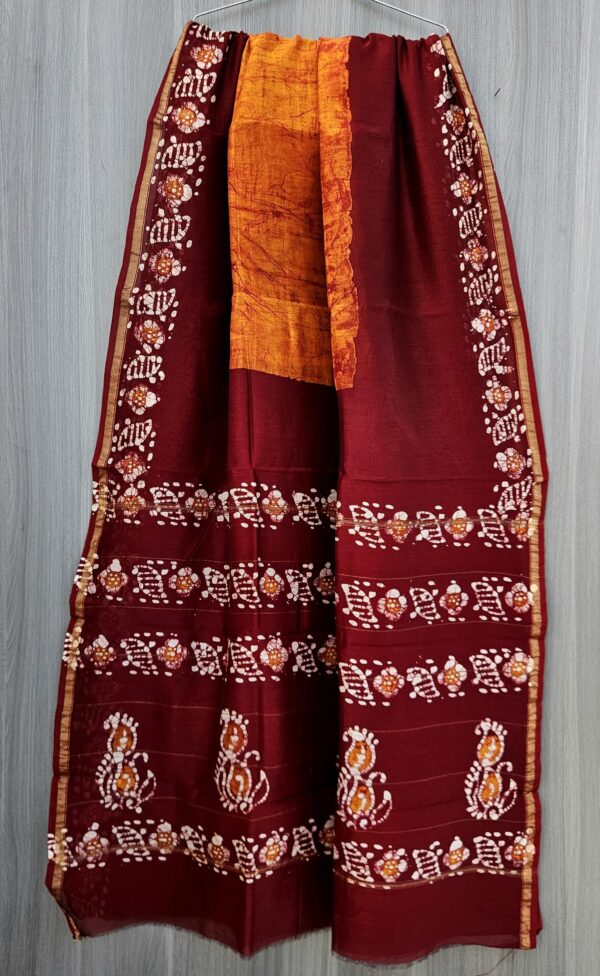 MAHATI Designer Chanderi Silk Saree - Orange