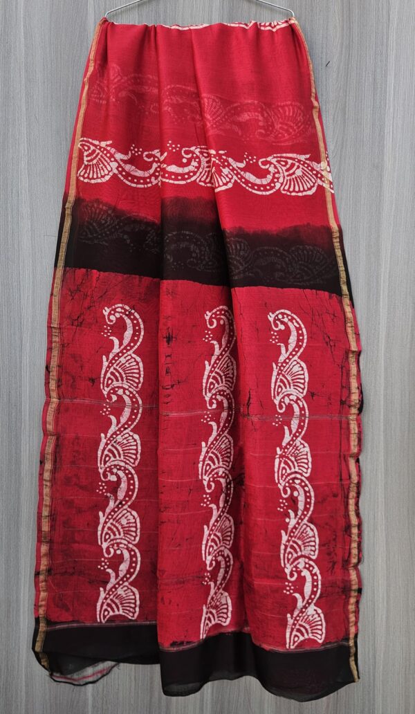 MAHATI Designer Chanderi Silk Saree - Red