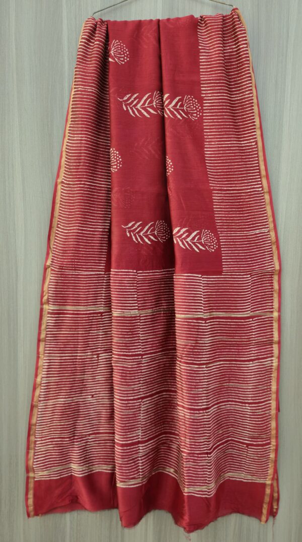 MAHATI Designer Chanderi Silk Saree - Red