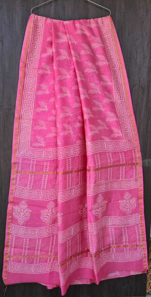 MAHATI Designer Chanderi Silk Saree - Pink