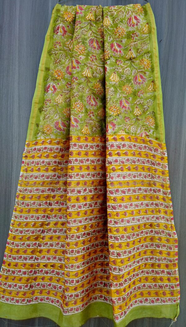 MAHATI Designer Chanderi Silk Saree - Green