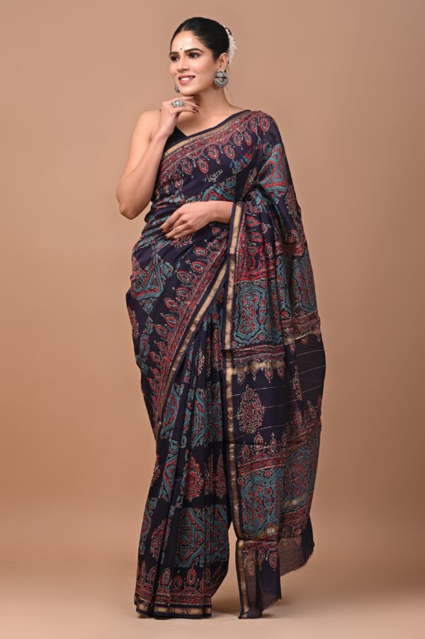 MAHATI Designer Chanderi Silk Saree - Blue