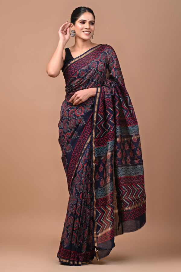 MAHATI Designer Chanderi Silk Saree - Blue