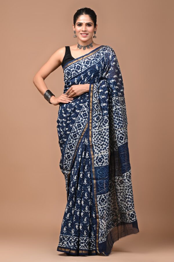 MAHATI Designer Chanderi Silk Saree - Blue