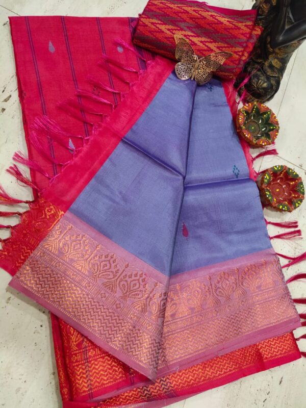 Pure Silk Banana Pith Saree - Lavender