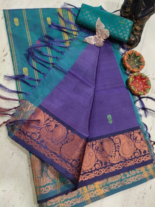 Pure Silk Banana Pith Saree - Violet