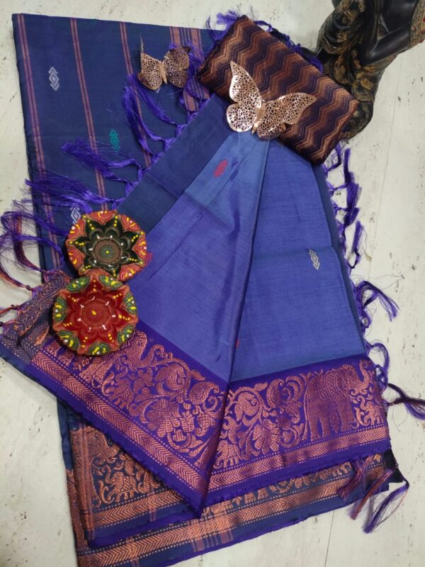 Pure Silk Banana Pith Saree - Violet