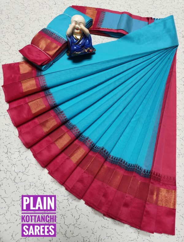 Pure Silk Cotton Saree - Blue