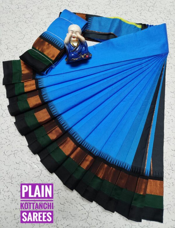 Pure Silk Cotton Saree - Blue