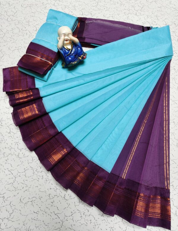 Pure Silk Cotton Saree - Blue