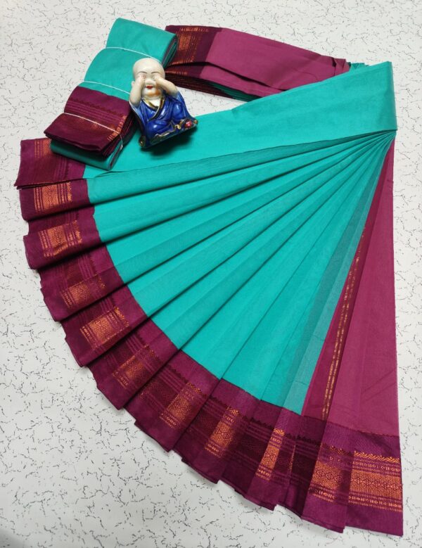 Pure Silk Cotton Saree - Blue