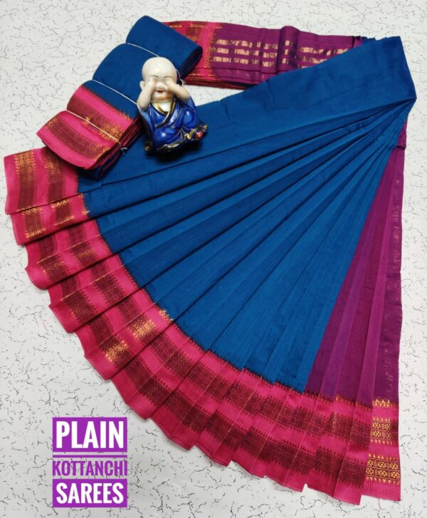 Pure Silk Cotton Saree - Blue