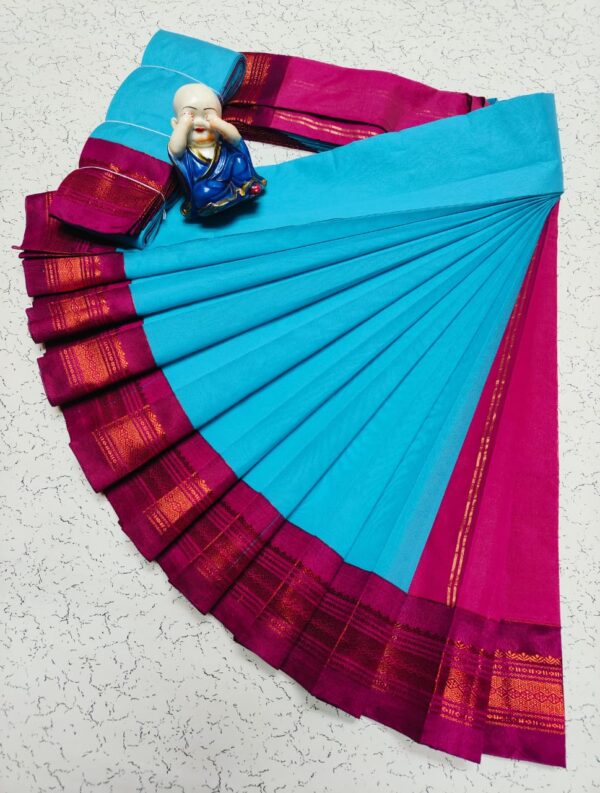 Pure Silk Cotton Saree - Blue