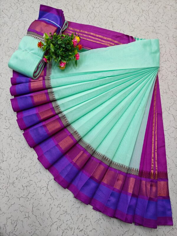 Pure Silk Cotton Saree - Blue