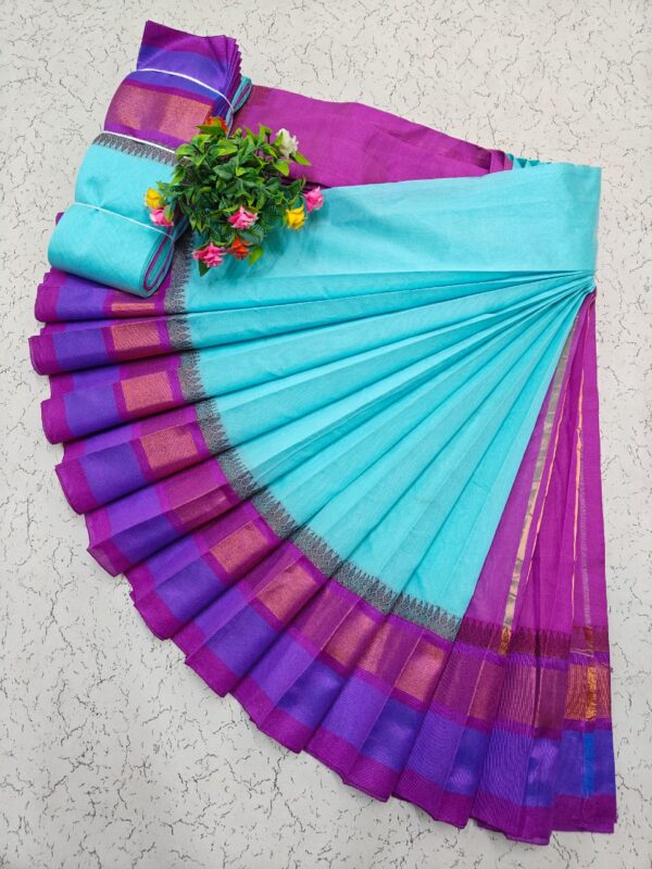 Pure Silk Cotton Saree - Blue