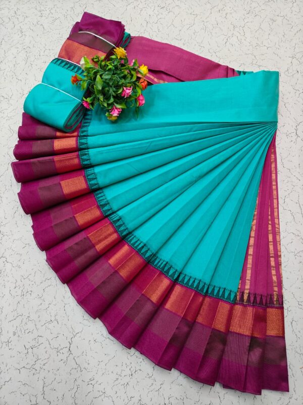 Pure Silk Cotton Saree - Blue