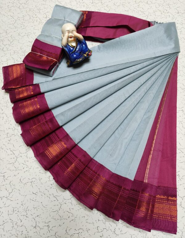 Pure Silk Cotton Saree - Grey