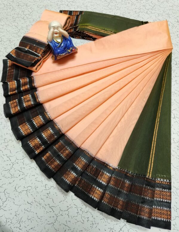 Pure Silk Cotton Saree - Peach