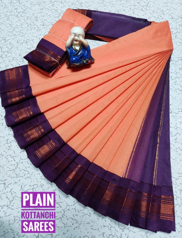 Pure Silk Cotton Saree - Peach