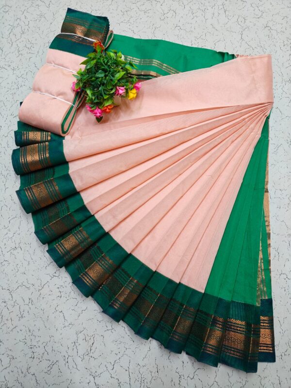 Pure Silk Cotton Saree - Peach