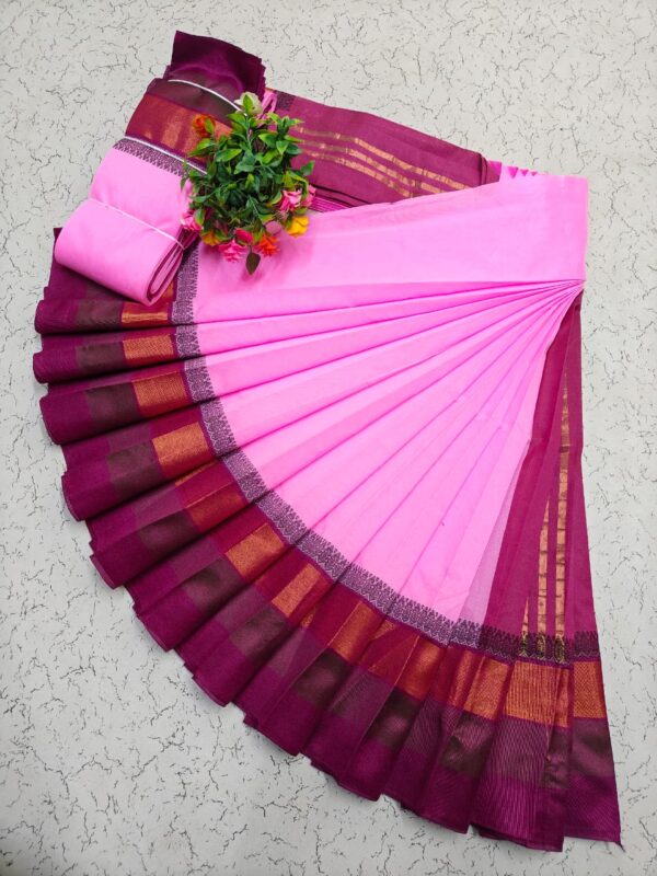 Pure Silk Cotton Saree - Pink