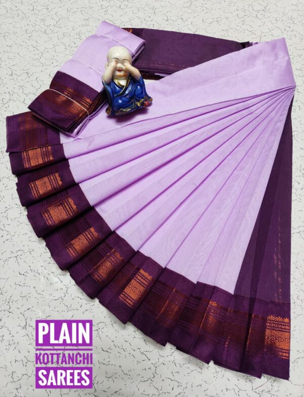 Pure Silk Cotton Saree - Violet