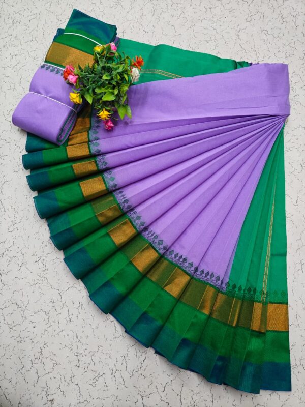 Pure Silk Cotton Saree - Violet