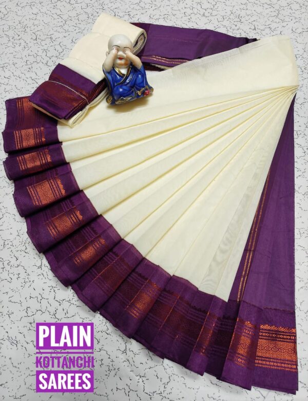 Pure Silk Cotton Saree - Cream