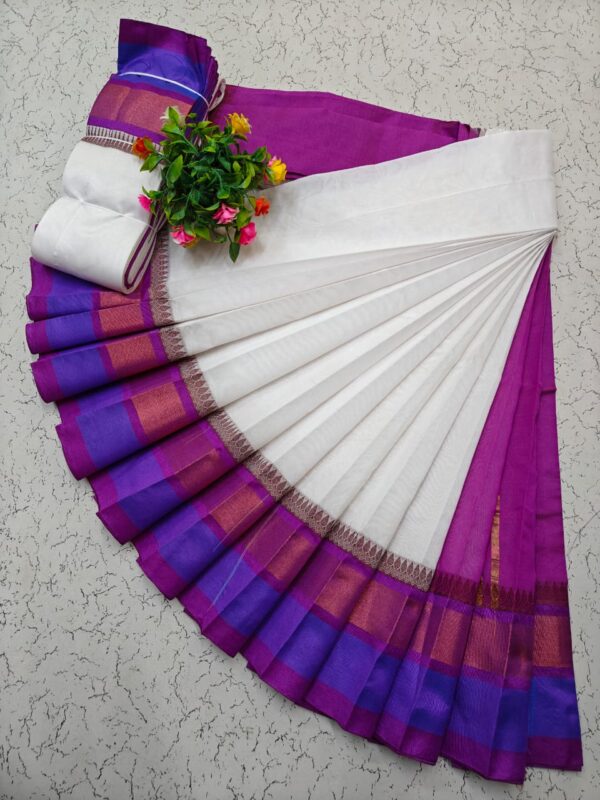 Pure Silk Cotton Saree - Cream