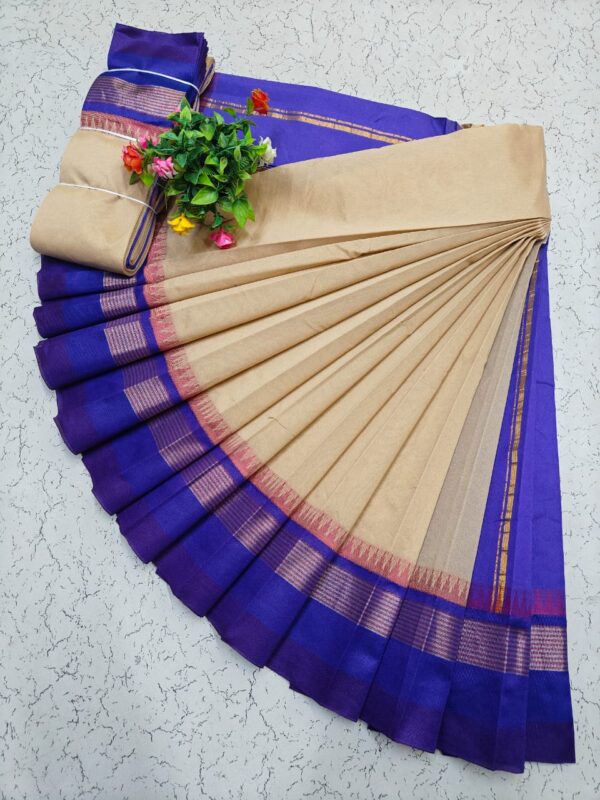 Pure Silk Cotton Saree - Cream