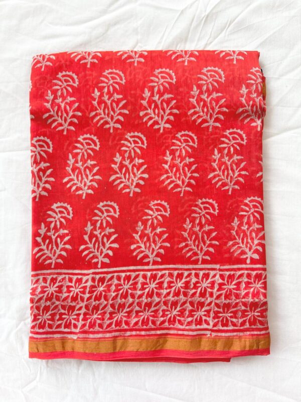 MAHATI Designer Chanderi Silk Saree - Red