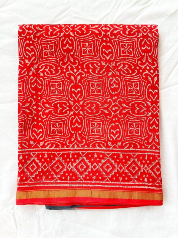 MAHATI Designer Chanderi Silk Saree - Red