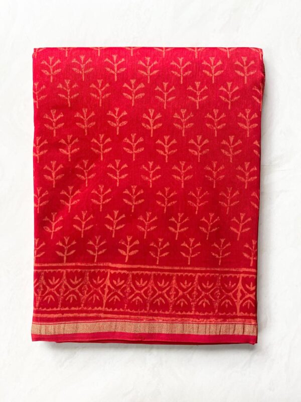 MAHATI Designer Chanderi Silk Saree - Red