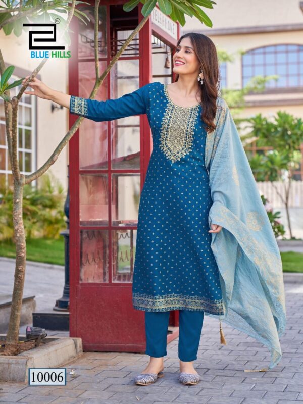 MAHATI Rayon Salwar Suits with Dupatta   - Blue