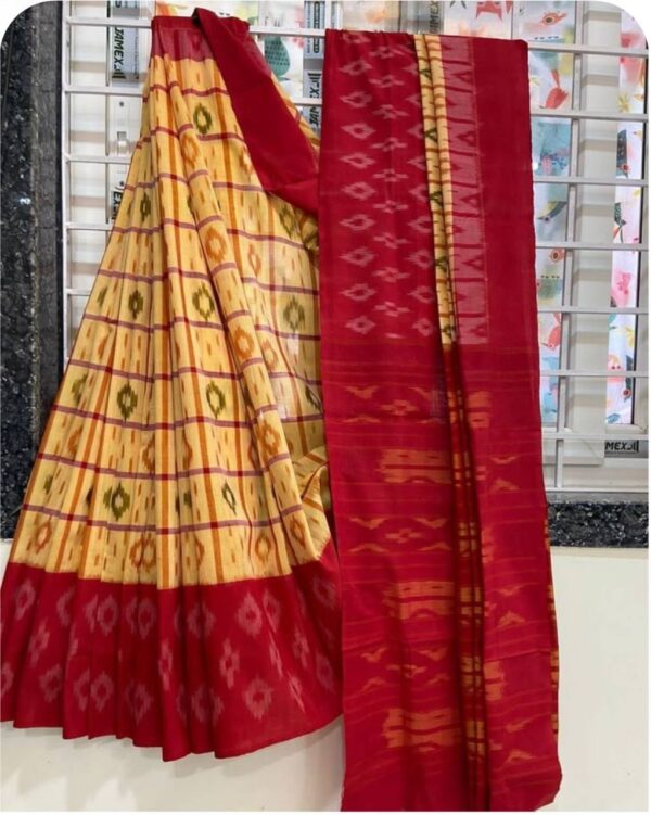 Handloom Ikkat Linen Saree