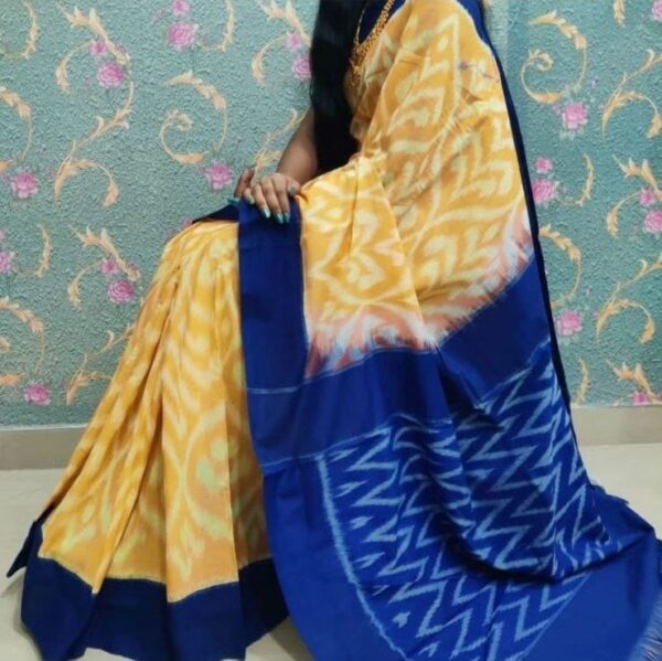 Handloom Ikkat Linen Saree