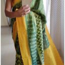 Handloom Ikkat Linen Saree