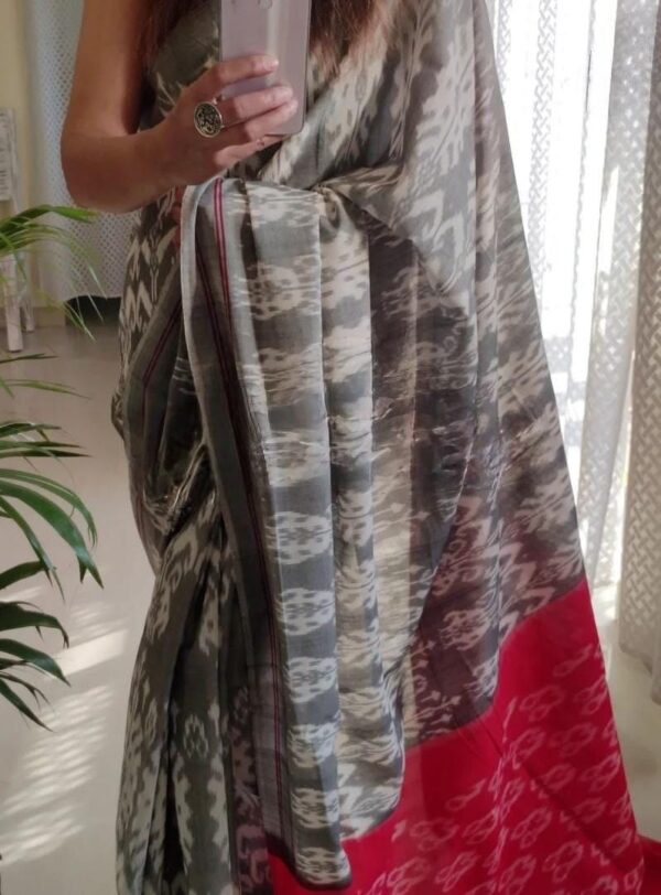 Handloom Ikkat Linen Saree