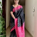 Handloom Ikkat Linen Saree