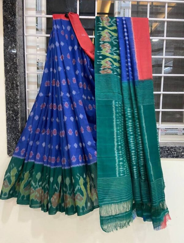 Handloom Ikkat Linen Saree