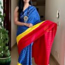 Handloom Ikkat Linen Saree