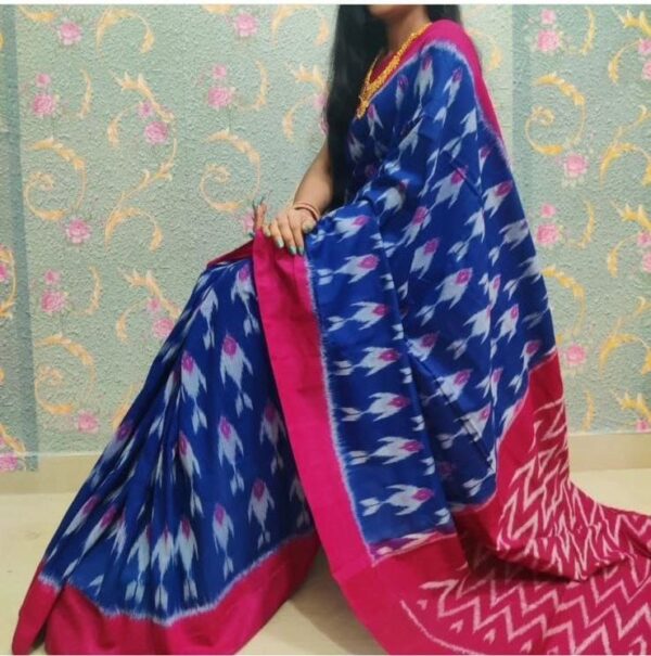 Handloom Ikkat Linen Saree